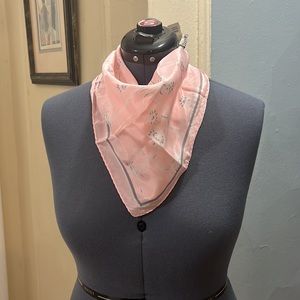 Vintage Pink Floral Print Silk Symphony Scarf from Loehmanns